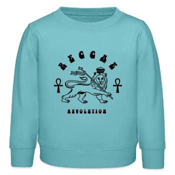 Reggae lion - Kinder Organic Sweatshirt Mini Changer von Stanley/Stella - Pastelltürkis - Vorne - AI Model Kid Female (0cm)