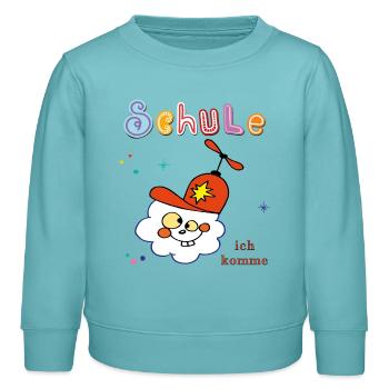 Schule Schulkind - Kinder Organic Sweatshirt Mini Changer von Stanley/Stella - Pastelltürkis - Vorne - AI Model Kid Female (0cm)