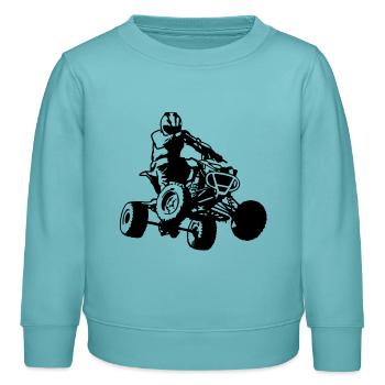cb39_atv - Sweat enfant bio Stanley/Stella - turquoise pastel - Devant - AI Model Kid Female (0cm)