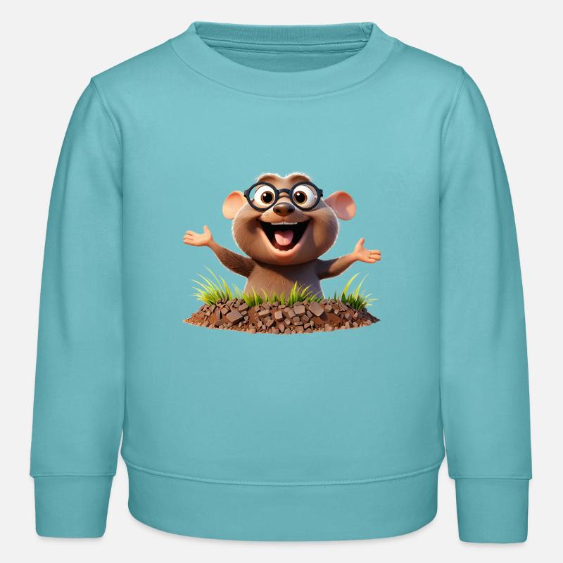 Explorateur souterrain - Sweat enfant bio Stanley/Stella - turquoise pastel