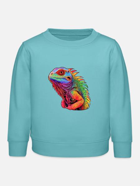 Leguana -Strahlungsoase - Kinder Organic Sweatshirt Mini Changer von Stanley/Stella - Pastelltürkis