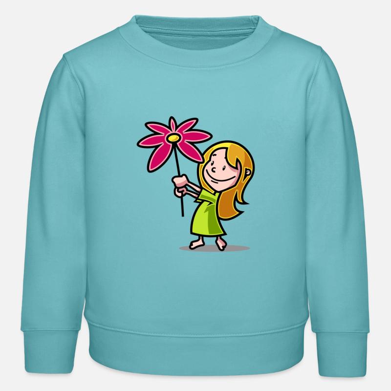 Blumenkind - Kinder Organic Sweatshirt Mini Changer von Stanley/Stella - Pastelltürkis