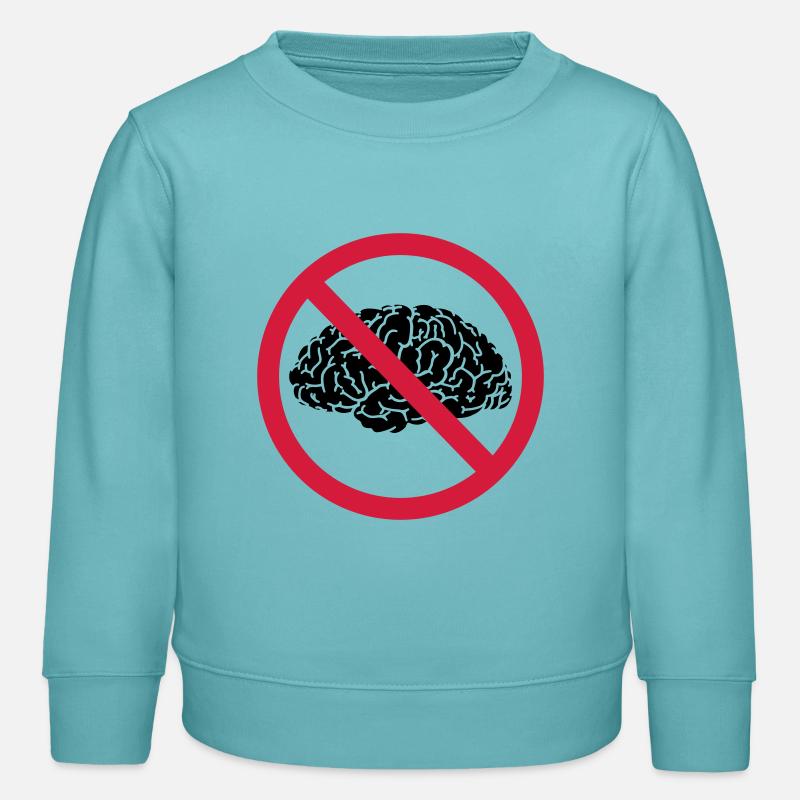 no brains allowed - Kids Organic Sweatshirt by Stanley/Stella - pastel turquoise