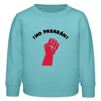 No Pasaran - Ils ne passeront pas ! - Sweat enfant bio Stanley/Stella - turquoise pastel - Devant - AI Model Kid Female (0cm)
