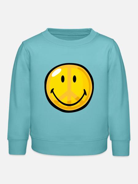 Smiley cnd symbol - Kinder Organic Sweatshirt Mini Changer von Stanley/Stella - Pastelltürkis