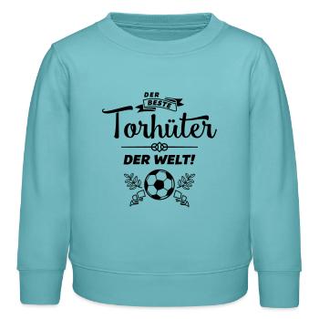 der beste torhüter - Kinder Organic Sweatshirt Mini Changer von Stanley/Stella - Pastelltürkis - Vorne - AI Model Kid Female (0cm)