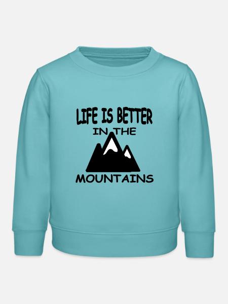 Berge - Kinder Organic Sweatshirt Mini Changer von Stanley/Stella - Pastelltürkis