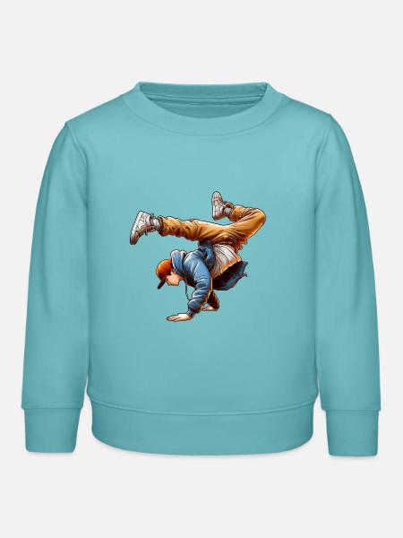 Urbaner Vibe-Breakdance - Kinder Organic Sweatshirt Mini Changer von Stanley/Stella - Pastelltürkis