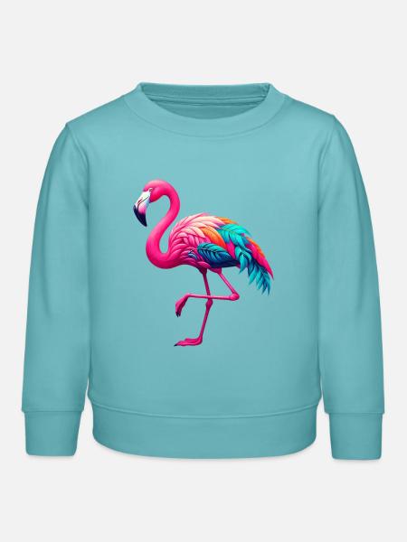 Flamingo - Kinder Organic Sweatshirt Mini Changer von Stanley/Stella - Pastelltürkis