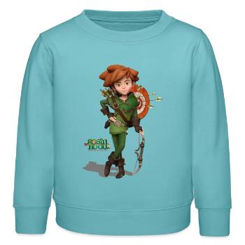 Robin Hood Schlitzohr Von Sherwood Mit Bogen - Kinder Organic Sweatshirt Mini Changer von Stanley/Stella - Pastelltürkis - Vorne - AI Model Kid Female (0cm)