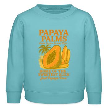 Papaya Fruit Summer Holiday Fruit - Kids Organic Sweatshirt by Stanley/Stella - pastel turquoise - Front - AI Model Kid Female (0cm)
