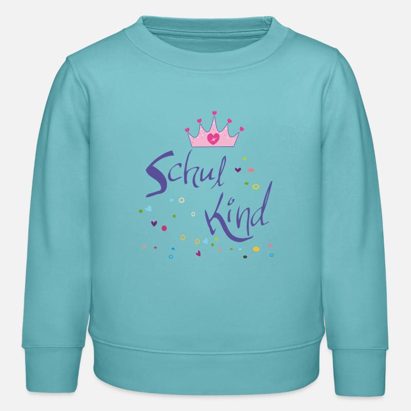 Écolier avec couronne - Sweat enfant bio Stanley/Stella - turquoise pastel