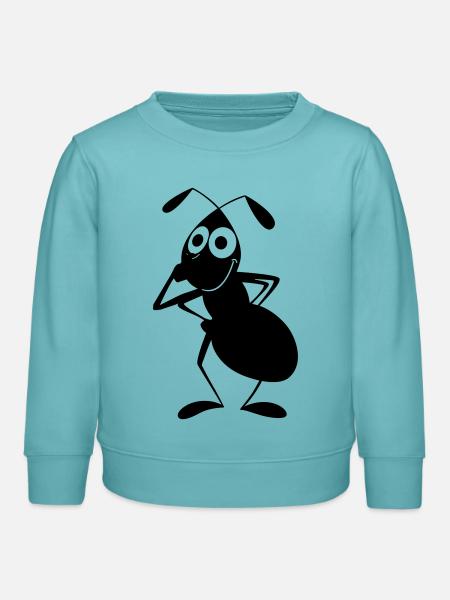 Ameise zieht Augenlied runter - Kinder Organic Sweatshirt Mini Changer von Stanley/Stella - Pastelltürkis