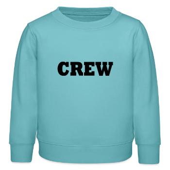 Crew - Sweat enfant bio Stanley/Stella - turquoise pastel - Devant - AI Model Kid Female (0cm)