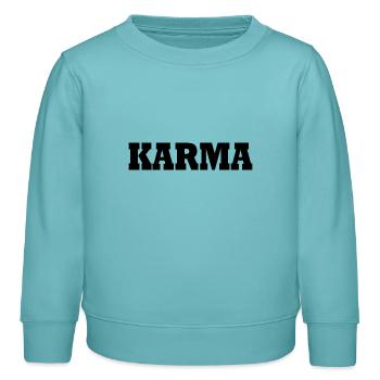 Karma - Kids Organic Sweatshirt by Stanley/Stella - pastel turquoise - Front - AI Model Kid Female (0cm)