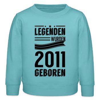 2011 - Kinder Organic Sweatshirt Mini Changer von Stanley/Stella - Pastelltürkis - Vorne - AI Model Kid Female (0cm)