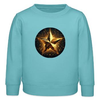 Stern funkeln gold Galaxie - Kinder Organic Sweatshirt Mini Changer von Stanley/Stella - Pastelltürkis - Vorne - AI Model Kid Female (0cm)
