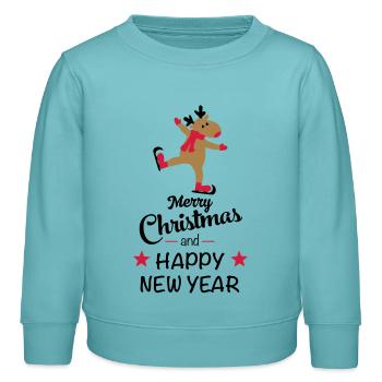 Weihnachten - Kinder Organic Sweatshirt Mini Changer von Stanley/Stella - Pastelltürkis - Vorne - AI Model Kid Female (0cm)