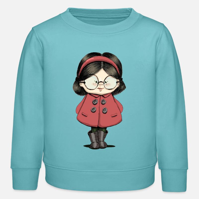 Mädchen mit Brille - Kinder Organic Sweatshirt Mini Changer von Stanley/Stella - Pastelltürkis