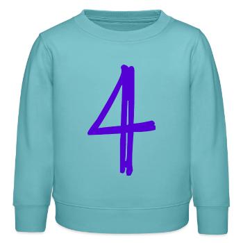 4 JAHRE. 4-jähriges Jubiläum. GEBURTSTAG 4 JAHRE. GEBURTSTAG - Kinder Organic Sweatshirt Mini Changer von Stanley/Stella - Pastelltürkis - Vorne - AI Model Kid Female (0cm)
