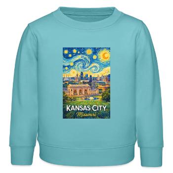 Kansas City Missouri - Kinder Organic Sweatshirt Mini Changer von Stanley/Stella - Pastelltürkis - Vorne - AI Model Kid Female (0cm)