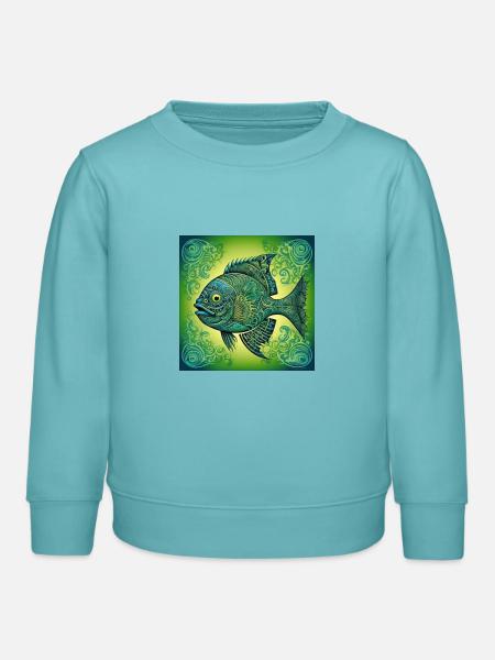 Fischer fisch Fisch - Kinder Organic Sweatshirt Mini Changer von Stanley/Stella - Pastelltürkis