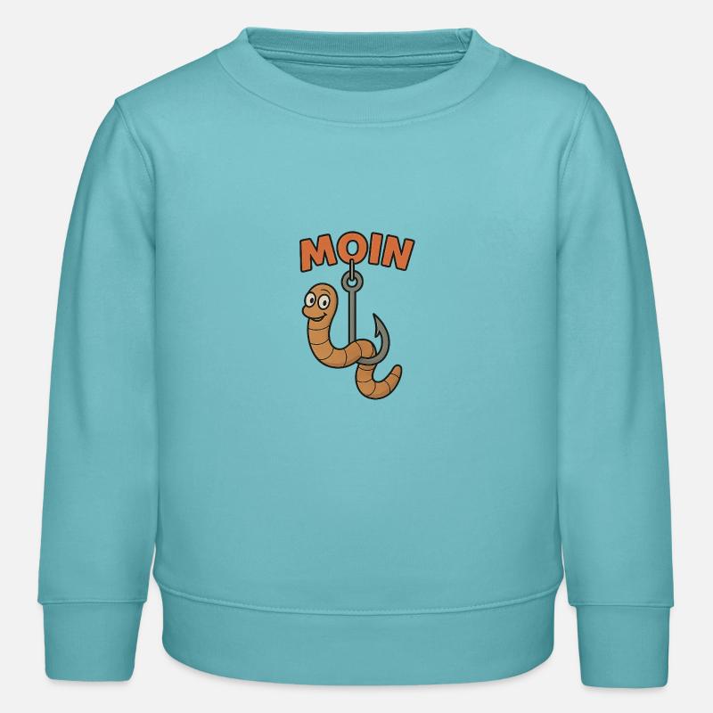 Moin Wurm - Kinder Organic Sweatshirt Mini Changer von Stanley/Stella - Pastelltürkis