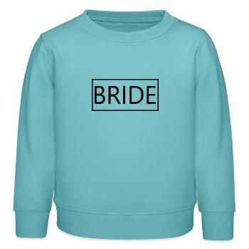 Fiançailles de couple de mariage assorties Lune de miel - Sweat enfant bio Stanley/Stella - turquoise pastel - Devant - AI Model Kid Female (0cm)