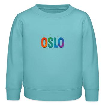 OSLO - Sweat enfant bio Stanley/Stella - turquoise pastel - Devant - AI Model Kid Female (0cm)