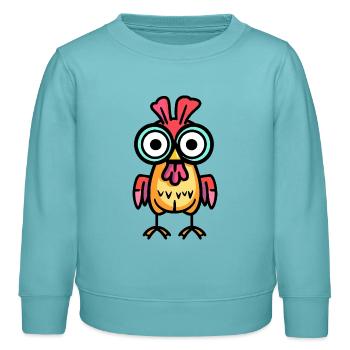 Chicken Halloween Comic Funny - Kids Organic Sweatshirt by Stanley/Stella - pastel turquoise - Front - AI Model Kid Female (0cm)