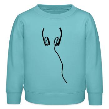 kopfhorer_1__f1 - Kids Organic Sweatshirt by Stanley/Stella - pastel turquoise - Front - AI Model Kid Female (0cm)