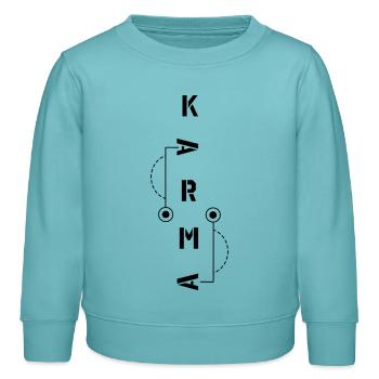 Karma - Kinder Organic Sweatshirt Mini Changer von Stanley/Stella - Pastelltürkis - Vorne - AI Model Kid Female (0cm)