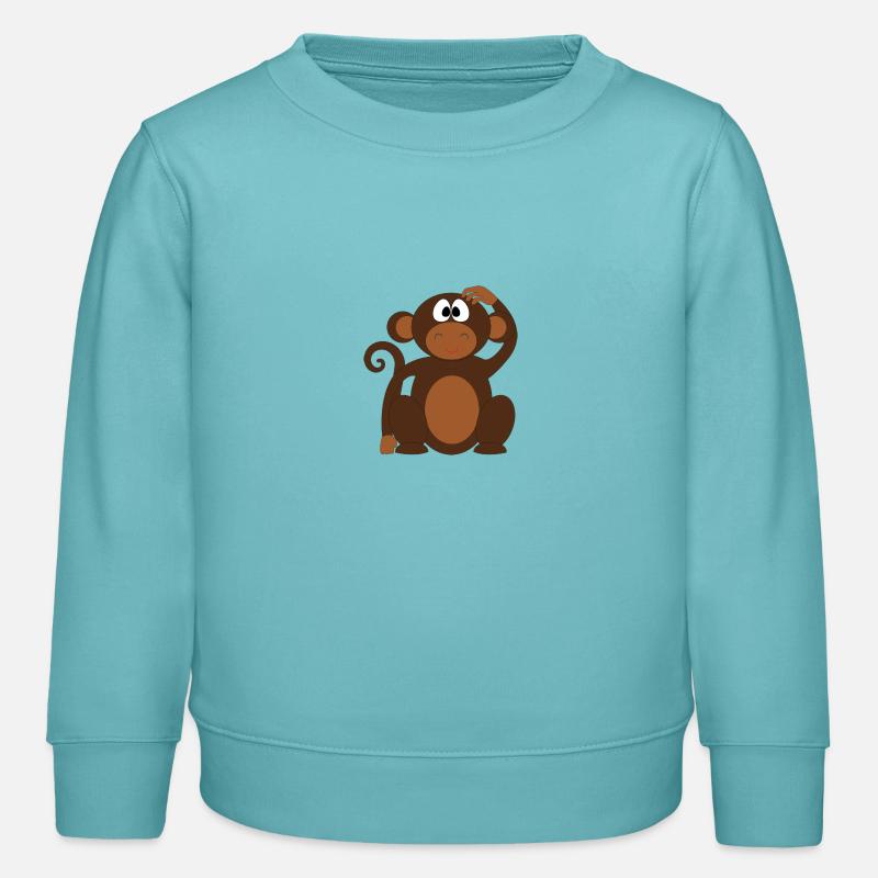 monkey - Kids Organic Sweatshirt by Stanley/Stella - pastel turquoise