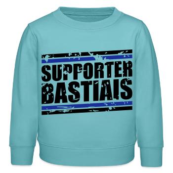 Supporter bastiais vintage - Sweat enfant bio Stanley/Stella - turquoise pastel - Devant - AI Model Kid Female (0cm)