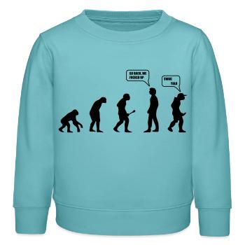 Swag Yolo Evolution - Sweat enfant bio Stanley/Stella - turquoise pastel - Devant - AI Model Kid Female (0cm)