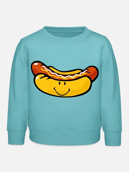 Smiley Hot Dog - Kinder Organic Sweatshirt Mini Changer von Stanley/Stella - Pastelltürkis