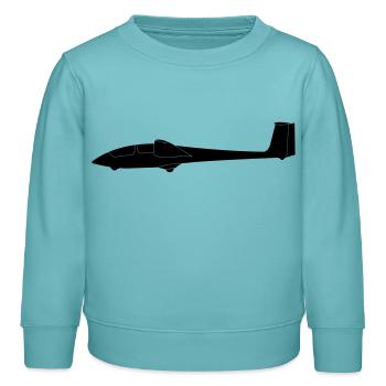 ASK 21 sailplane - Kids Organic Sweatshirt by Stanley/Stella - pastel turquoise - Front - AI Model Kid Female (0cm)