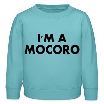 I'm a mocoro - Sweat enfant bio Stanley/Stella - turquoise pastel - Devant - AI Model Kid Female (0cm)