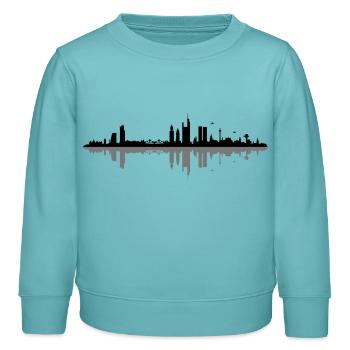 Skyline - Frankfurt - Kinder Organic Sweatshirt Mini Changer von Stanley/Stella - Pastelltürkis - Vorne - AI Model Kid Female (0cm)