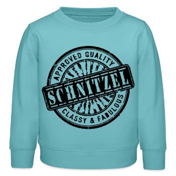 Schnitzel Stamp - Kinder Organic Sweatshirt Mini Changer von Stanley/Stella - Pastelltürkis - Vorne - AI Model Kid Female (0cm)