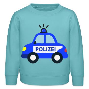 Polizeiauto Tatütata - Kinder Organic Sweatshirt Mini Changer von Stanley/Stella - Pastelltürkis - Vorne - AI Model Kid Female (0cm)