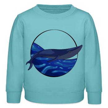 Balaine ocean - Kids Organic Sweatshirt by Stanley/Stella - pastel turquoise - Front - AI Model Kid Female (0cm)