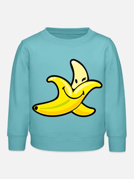 Smiley Banana - Kinder Organic Sweatshirt Mini Changer von Stanley/Stella - Pastelltürkis