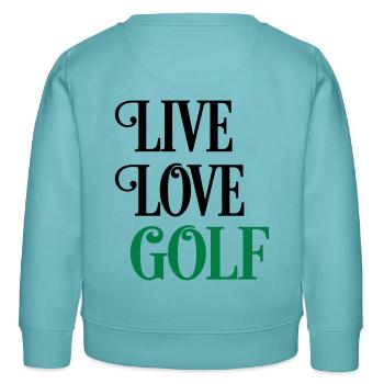 golf - Sweat enfant bio Stanley/Stella - turquoise pastel - Dos - AI Model Kid Female (0cm)