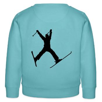 skier jump / ski jump - Kinder Organic Sweatshirt Mini Changer von Stanley/Stella - Pastelltürkis - Hinten - AI Model Kid Female (0cm)