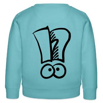 Exclamation question marque - Sweat enfant bio Stanley/Stella - turquoise pastel - Dos - AI Model Kid Female (0cm)