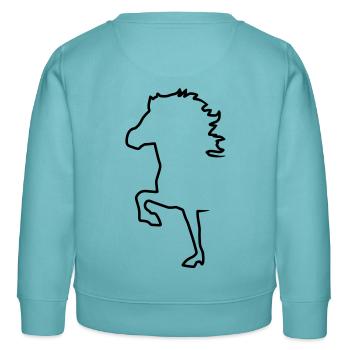 Islandpferd - Kinder Organic Sweatshirt Mini Changer von Stanley/Stella - Pastelltürkis - Hinten - AI Model Kid Female (0cm)