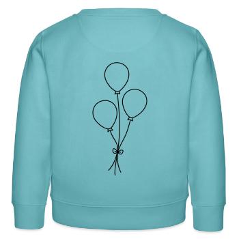 Ballons - Sweat enfant bio Stanley/Stella - turquoise pastel - Dos - AI Model Kid Female (0cm)