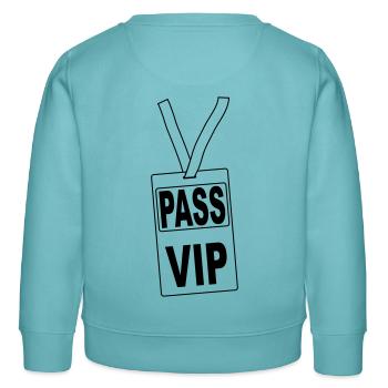 pass_vip_pv1 - Kinder Organic Sweatshirt Mini Changer von Stanley/Stella - Pastelltürkis - Hinten - AI Model Kid Female (0cm)
