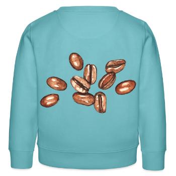 café en grains - Sweat enfant bio Stanley/Stella - turquoise pastel - Dos - AI Model Kid Female (0cm)